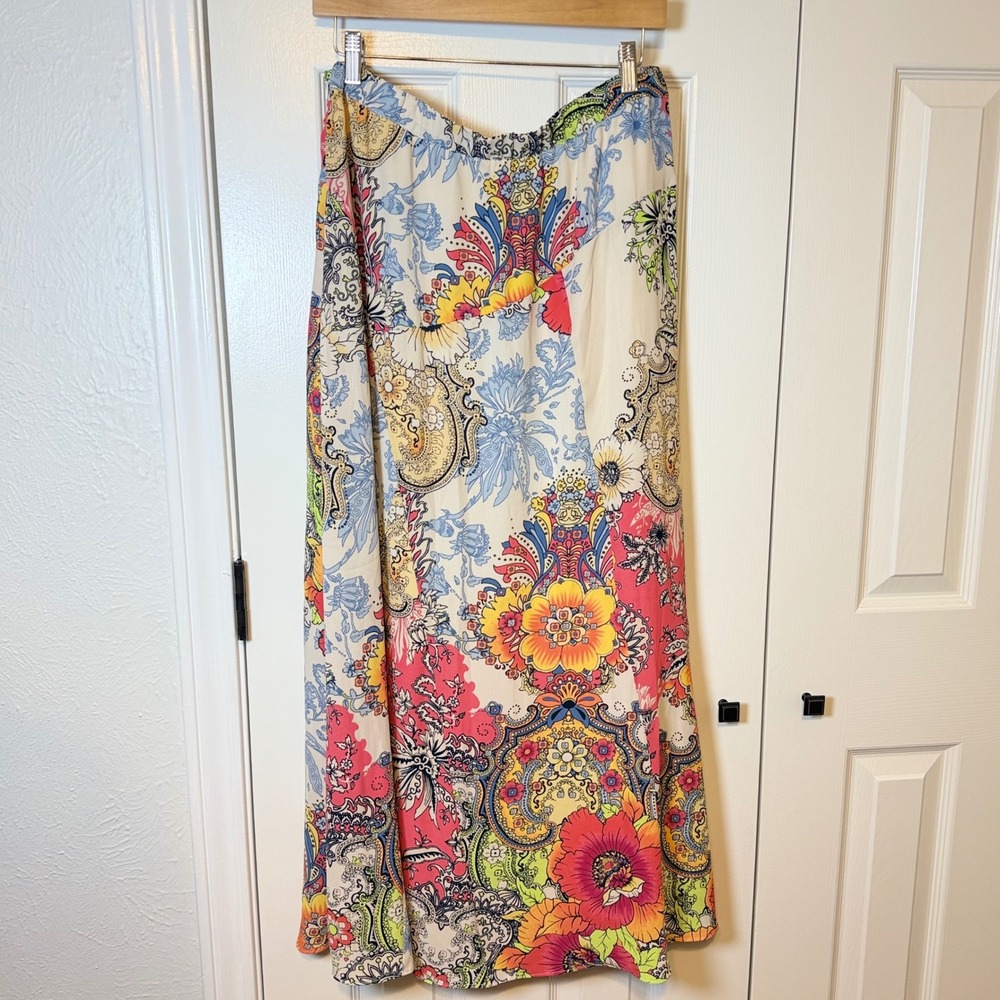 NEW Chicos Patchwork Floral Maxi Skirt Multicolor Pink Paisley Skirt Chicos 3 XL - Picture 6 of 13